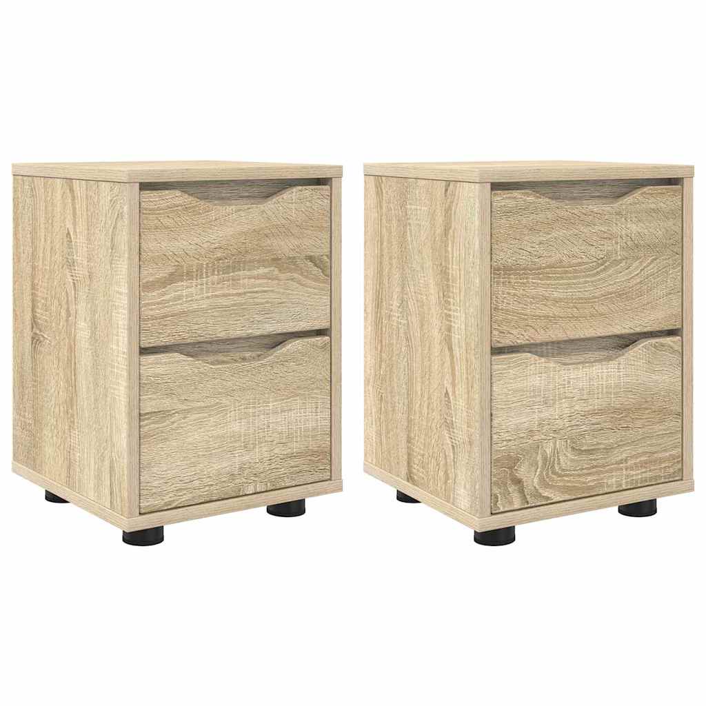 Nattbord 2 pcs Sonoma eik 30,5 x 30 x 43 cm Konstruert tre