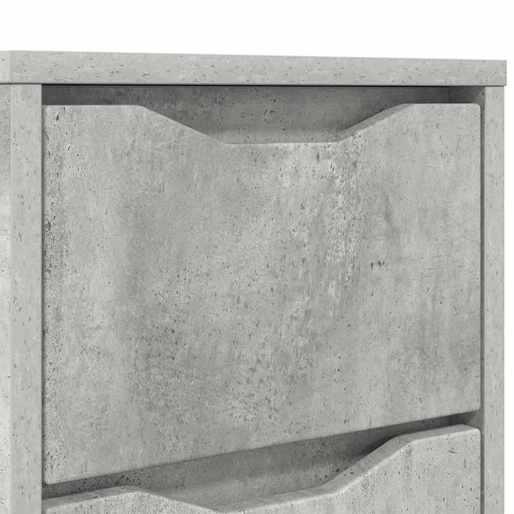 Nattbord 2 pcs Betonggrå 30,5 x 30 x 43 cm Konstruert tre