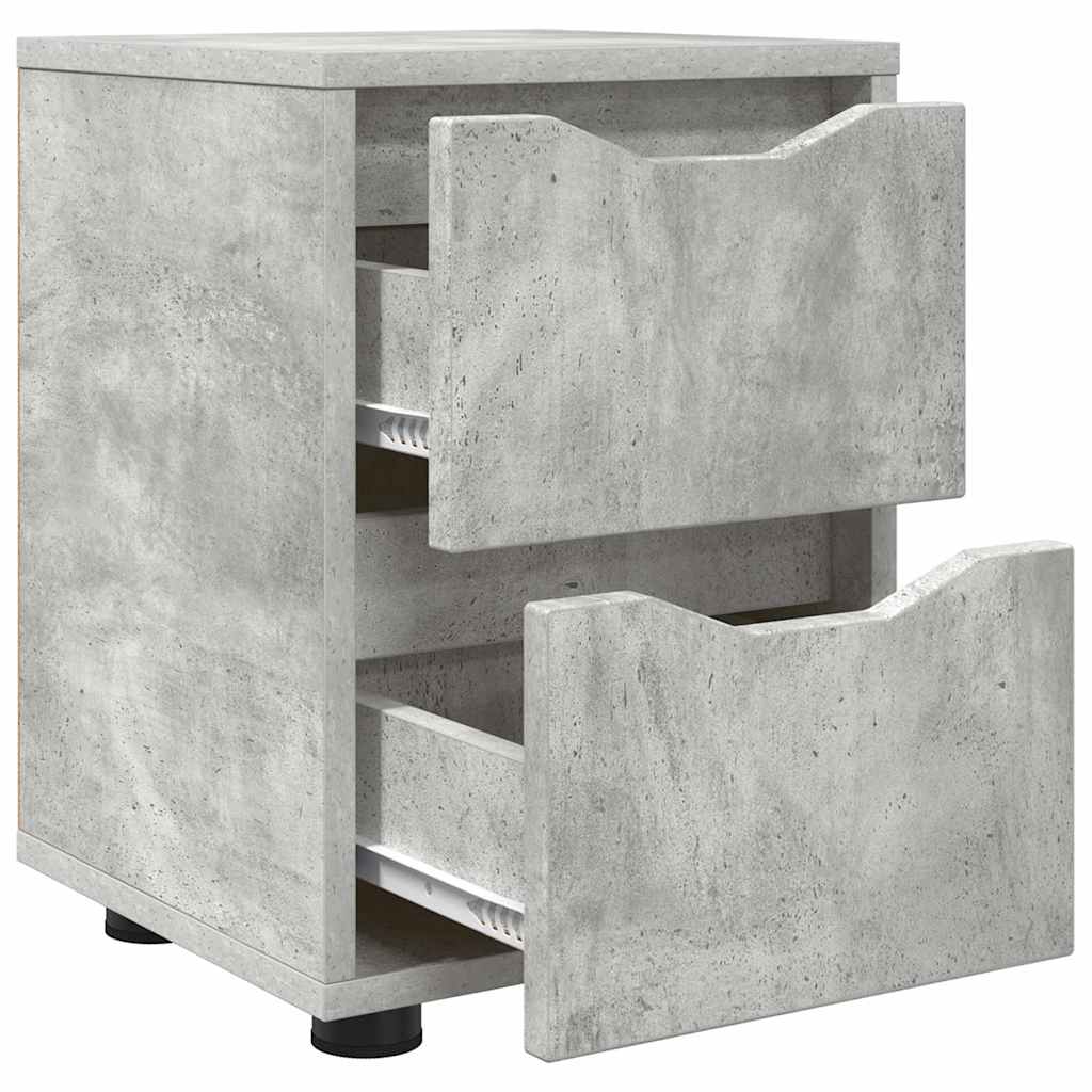 Nattbord 2 pcs Betonggrå 30,5 x 30 x 43 cm Konstruert tre