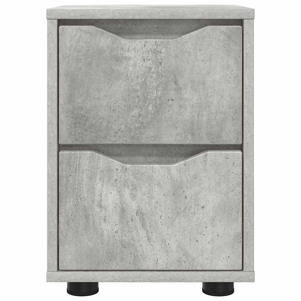 Nattbord 2 pcs Betonggrå 30,5 x 30 x 43 cm Konstruert tre