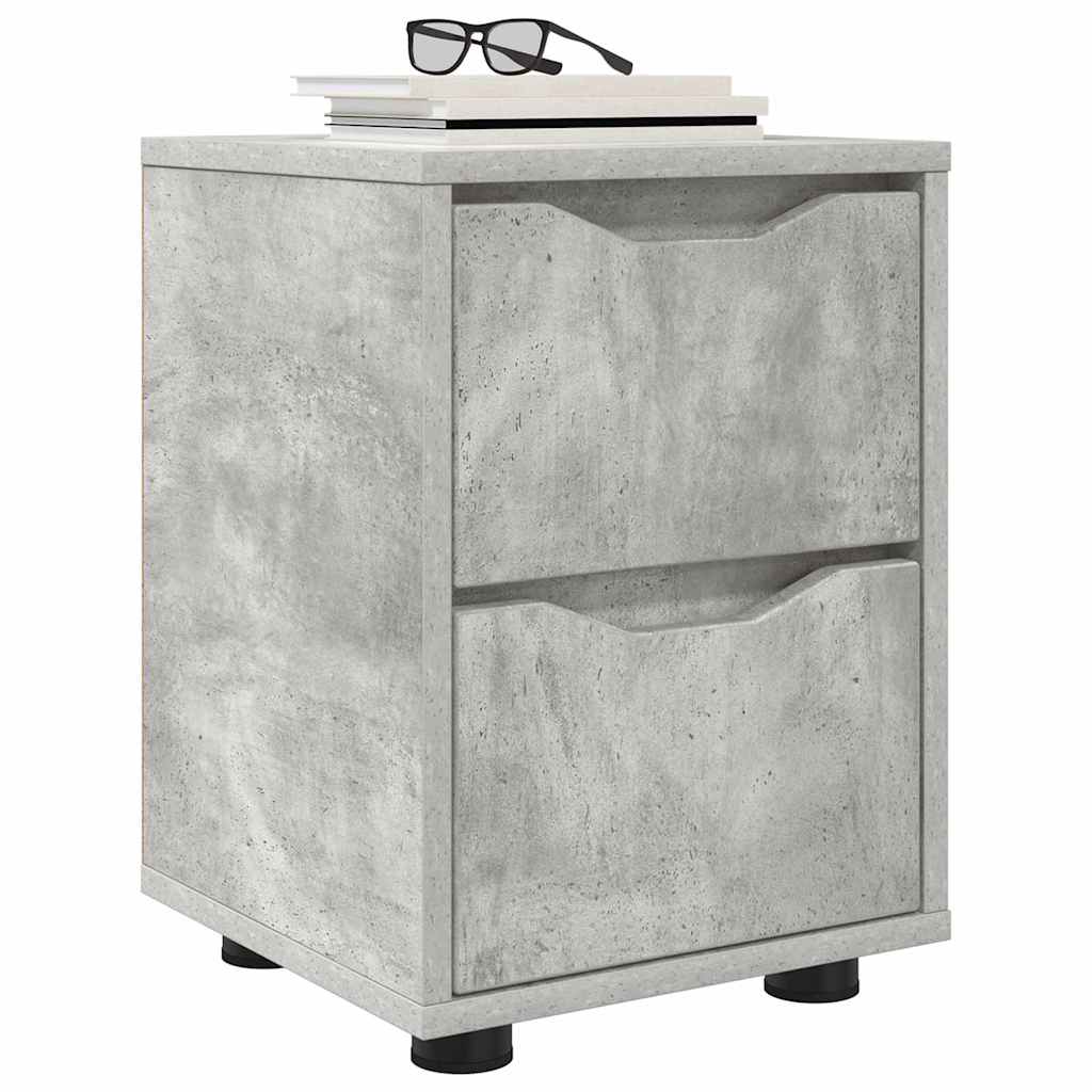 Nattbord 2 pcs Betonggrå 30,5 x 30 x 43 cm Konstruert tre