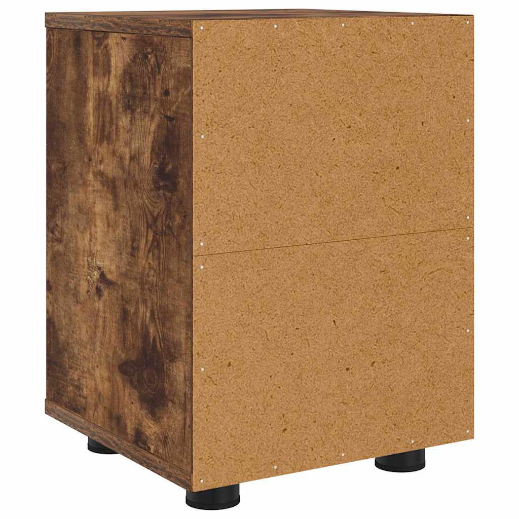 Nattbord med skuff Røkt eik 30,5 x 30 x 43 cm Konstruert tre