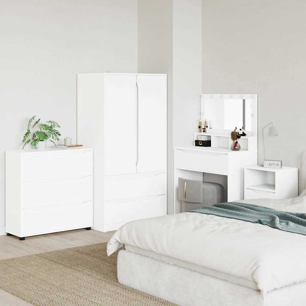 Oppbevaringsskap Høyglanset hvit 80 x 48 x 57 cm Konstruert tre