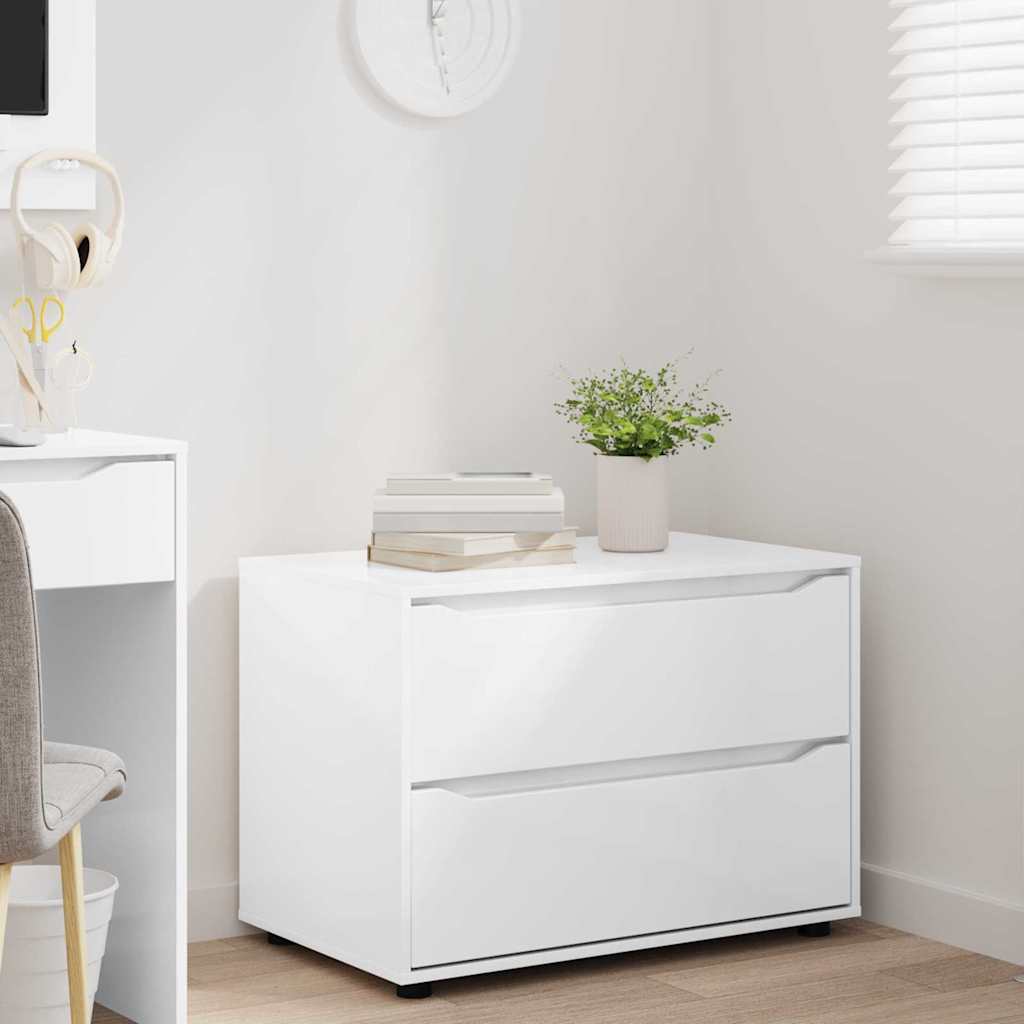 Oppbevaringsskap Høyglanset hvit 80 x 48 x 57 cm Konstruert tre