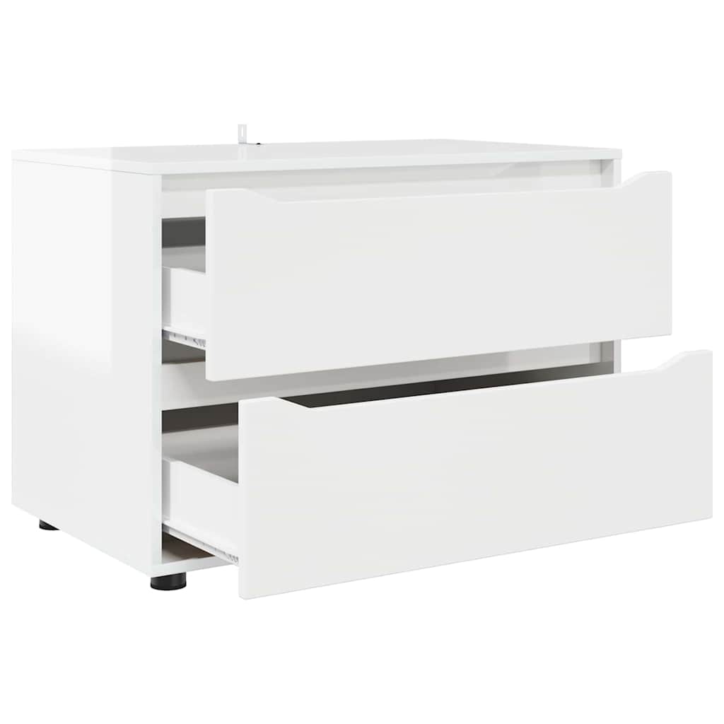 Oppbevaringsskap Høyglanset hvit 80 x 48 x 57 cm Konstruert tre