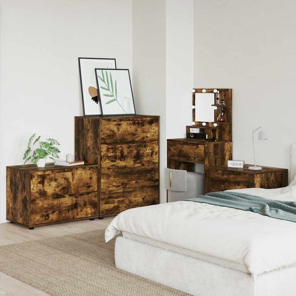Oppbevaringsskap Røkt eik 80 x 48 x 57 cm Konstruert tre