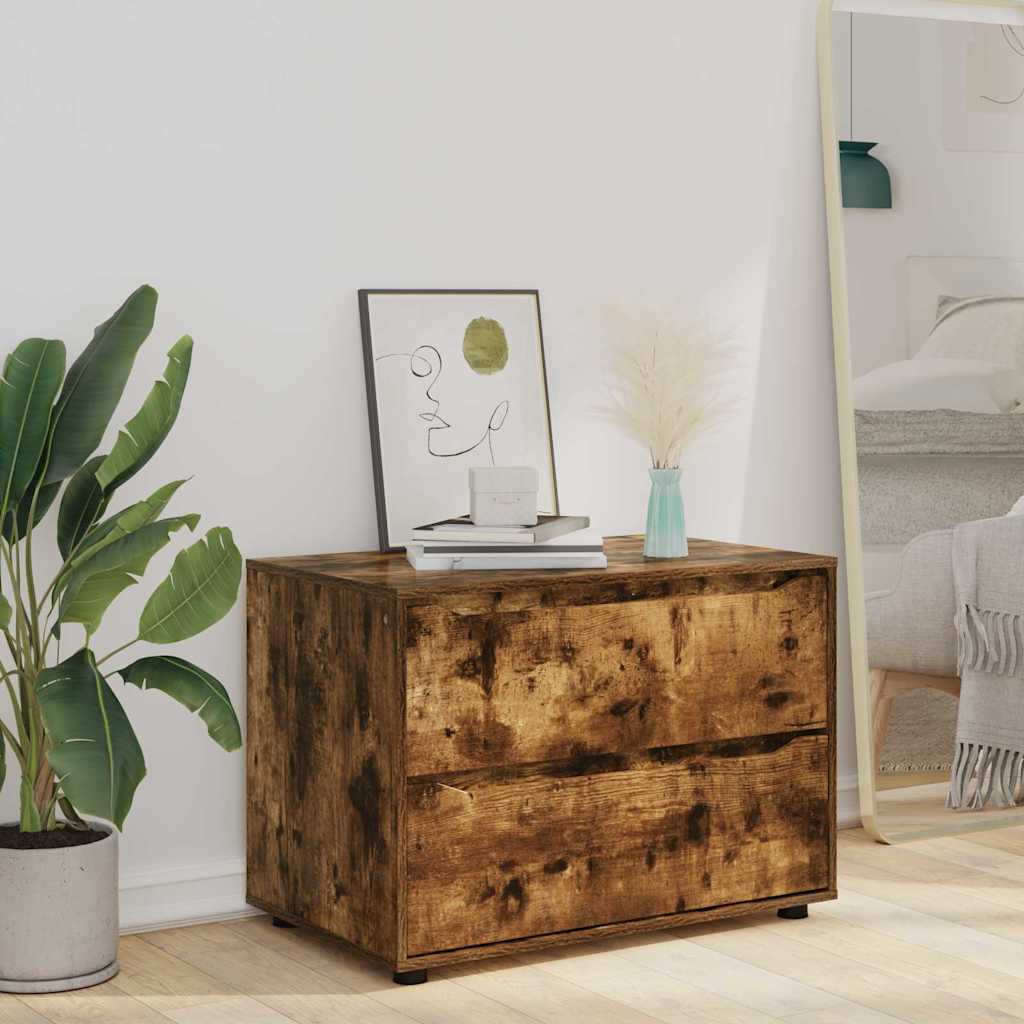Oppbevaringsskap Røkt eik 80 x 48 x 57 cm Konstruert tre