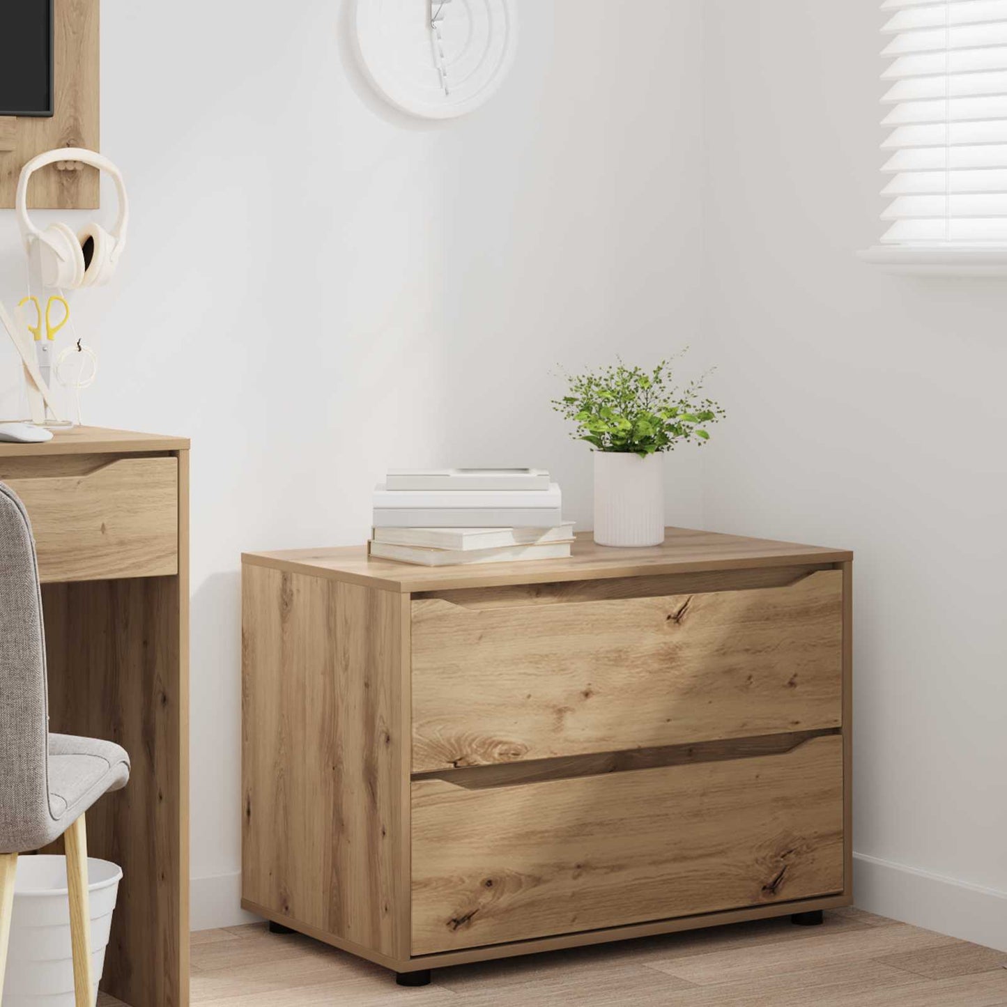 Oppbevaringsskap 80 x 48 x 57 cm Konstruert tre Artisan Eik