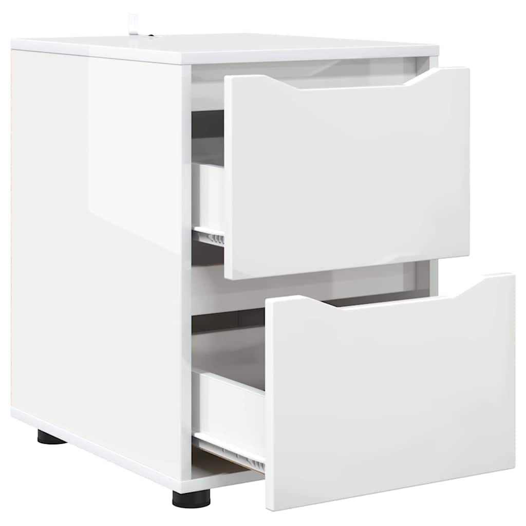 Oppbevaringsskap Høyglanset hvit 40 x 48 x 57 cm Konstruert tre