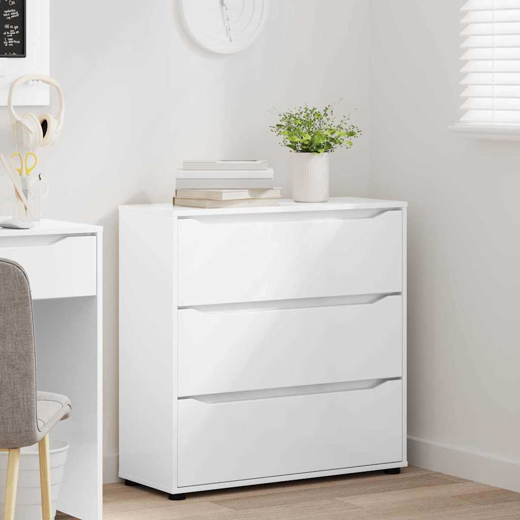 Oppbevaringsskap Høyglanset hvit 80 x 31 x 81 cm Konstruert tre