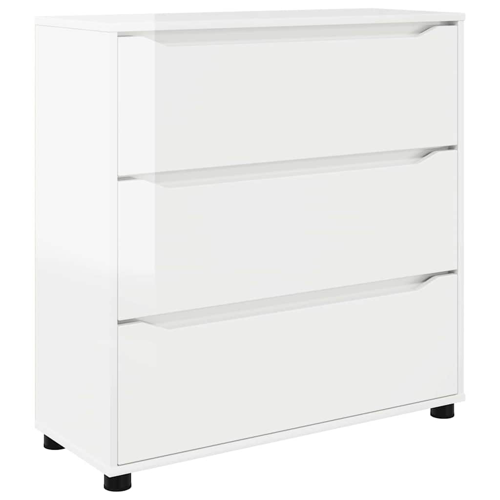 Oppbevaringsskap Høyglanset hvit 80 x 31 x 81 cm Konstruert tre