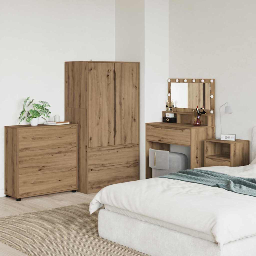 Oppbevaringsskap 80 x 31 x 81 cm Konstruert tre Artisan Eik
