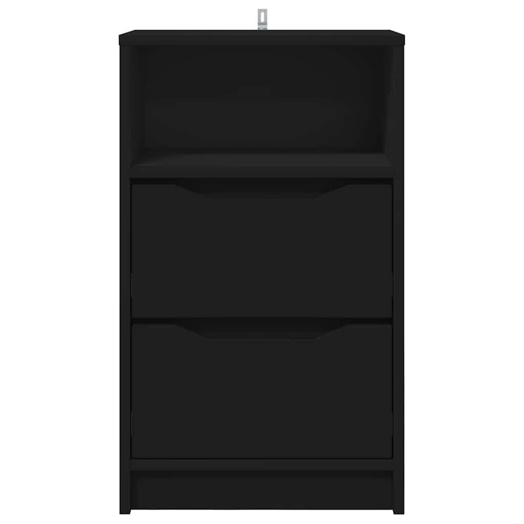 Nattbord med skuff 2 pcs Svart 40 x 30 x 467 cm Konstruert tre