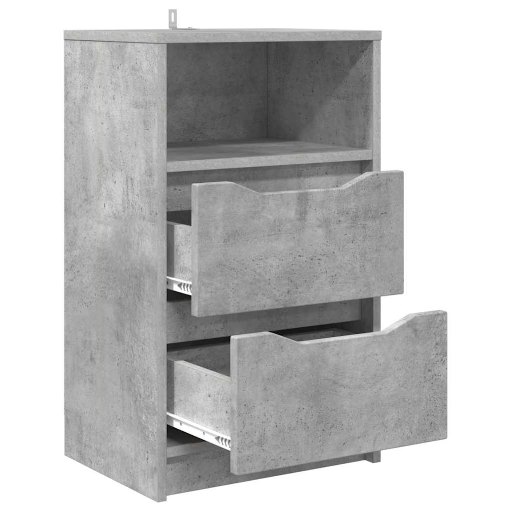 Nattbord 2 pcs Betonggrå 40 x 30 x 467 cm Konstruert tre
