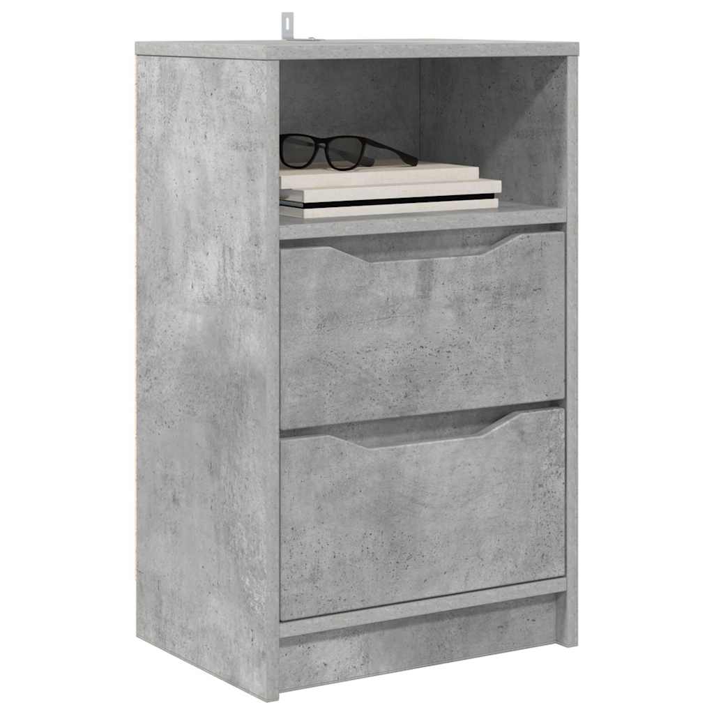 Nattbord 2 pcs Betonggrå 40 x 30 x 467 cm Konstruert tre