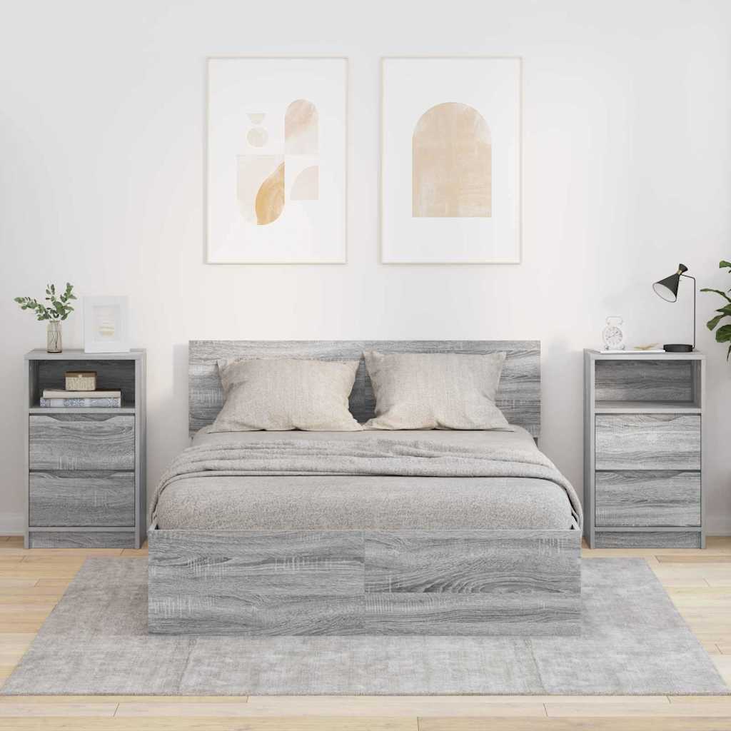 Nattbord 2 pcs Grå Sonoma 40 x 30 x 467 cm Konstruert tre