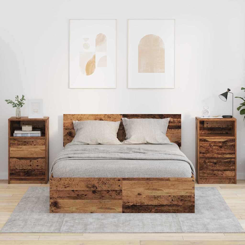 Nattbord 2 pcs Gamle tre 40 x 30 x 467 cm Konstruert tre
