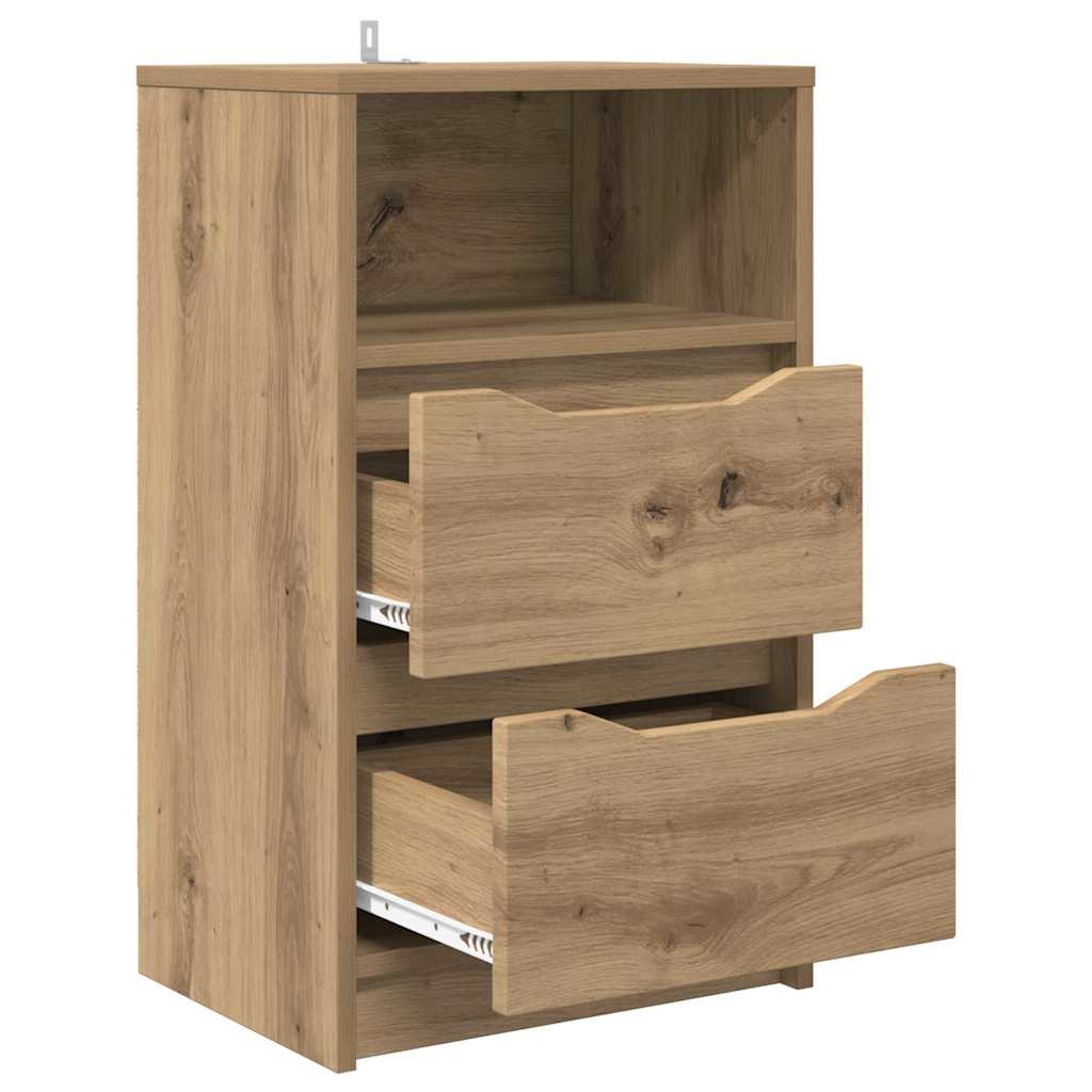 Nattbord med skuff Artisan Eik 40 x 30 x 467 cm Konstruert tre