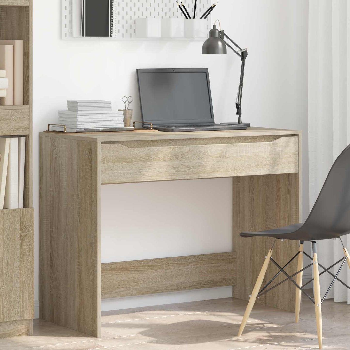 Skrivebord med skuff Sonoma eik 100 x 50 x 78 cm Konstruert tre