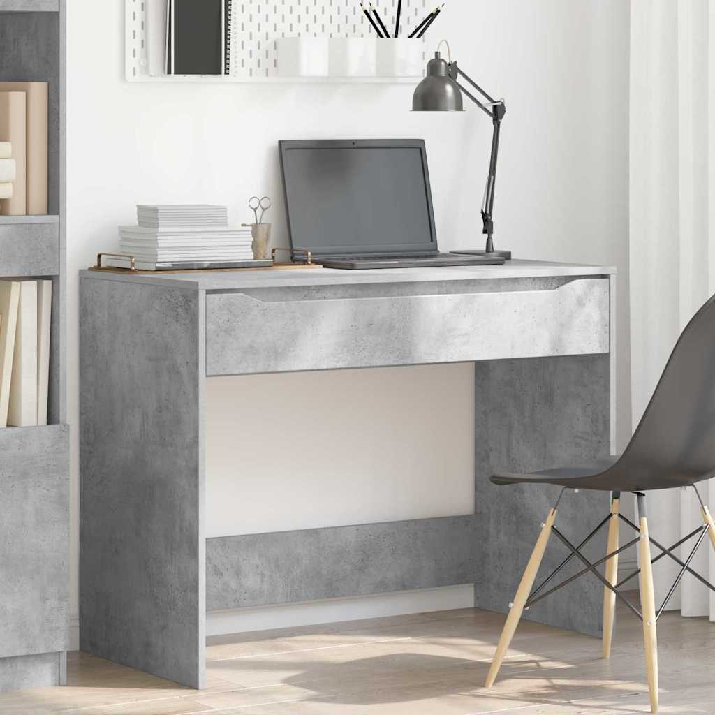 Skrivebord med skuff BetongGrå 100 x 50 x 78 cm Konstruert tre