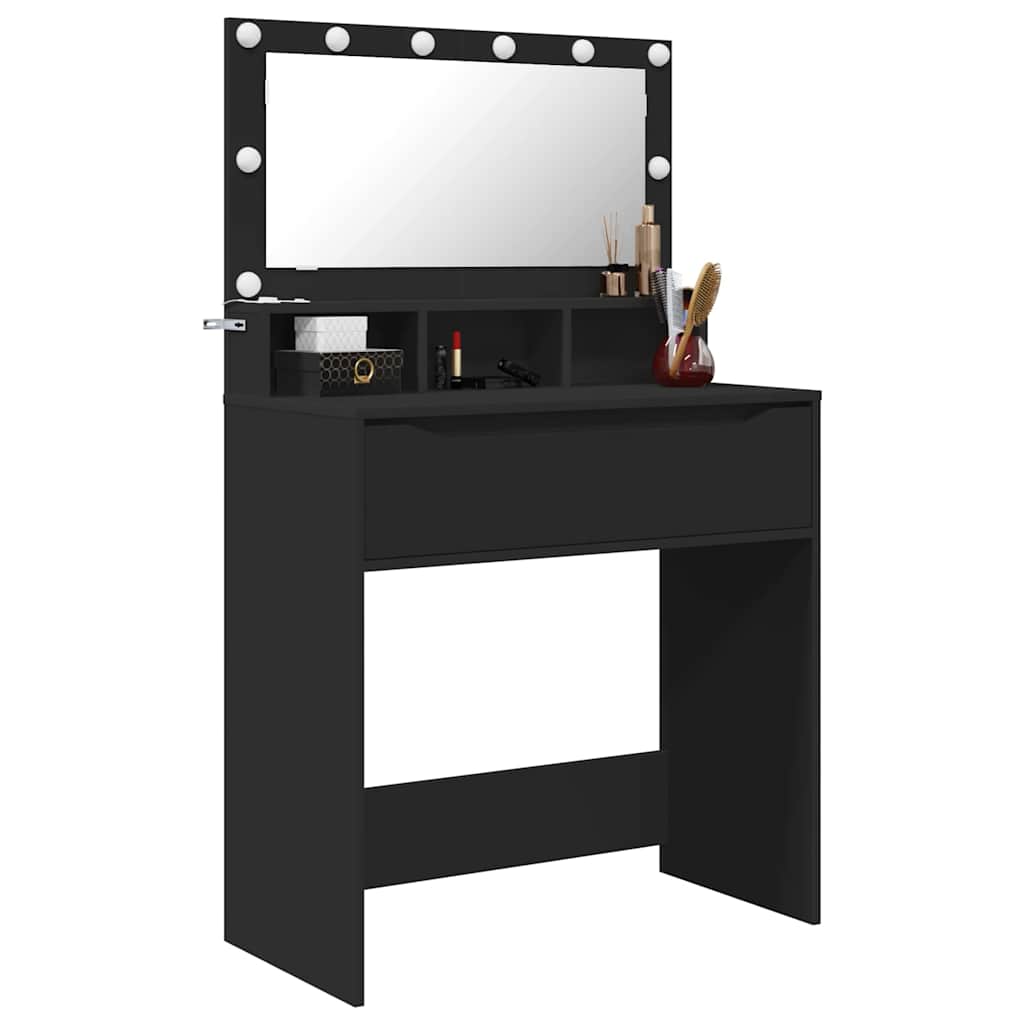 Soverom sminkebord Svart 80 x 39,6 x 135 cm Konstruert tre