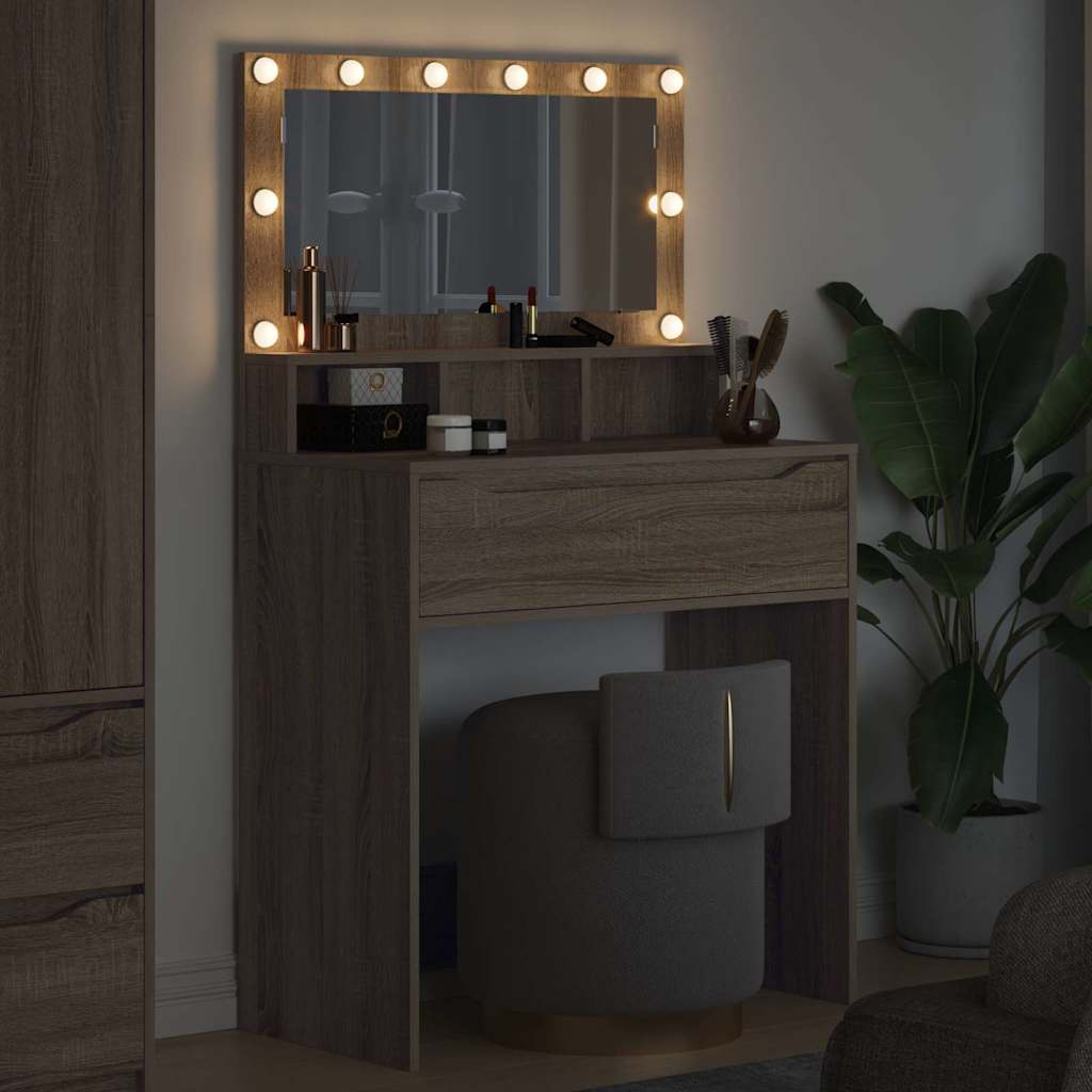 Soverom sminkebord Sonoma eik 80 x 39,6 x 135 cm Konstruert tre