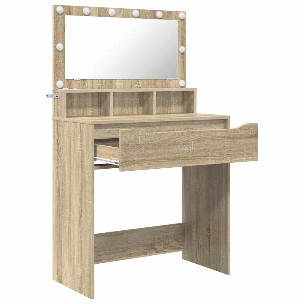 Soverom sminkebord Sonoma eik 80 x 39,6 x 135 cm Konstruert tre