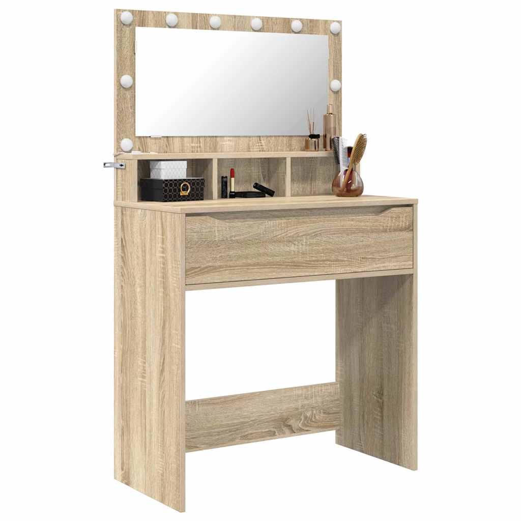 Soverom sminkebord Sonoma eik 80 x 39,6 x 135 cm Konstruert tre