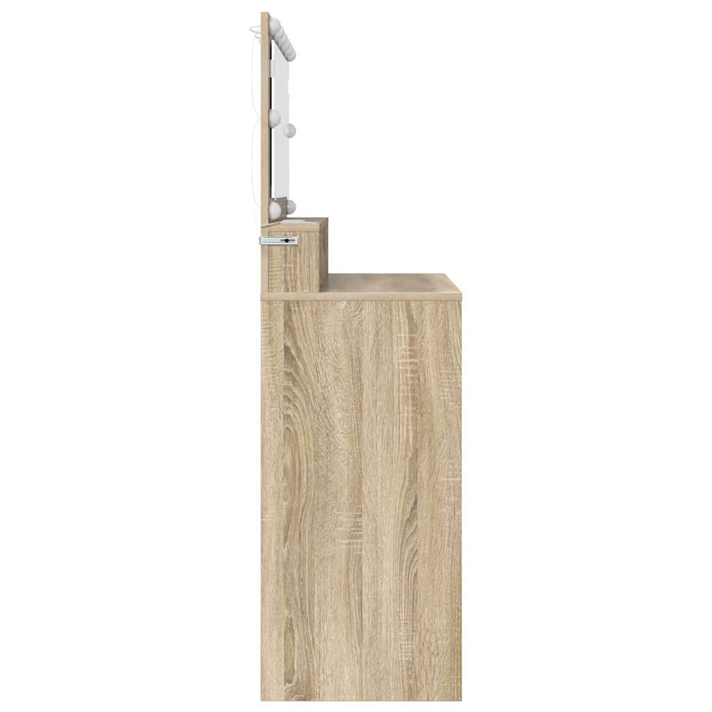 Soverom sminkebord Sonoma eik 80 x 39,6 x 135 cm Konstruert tre