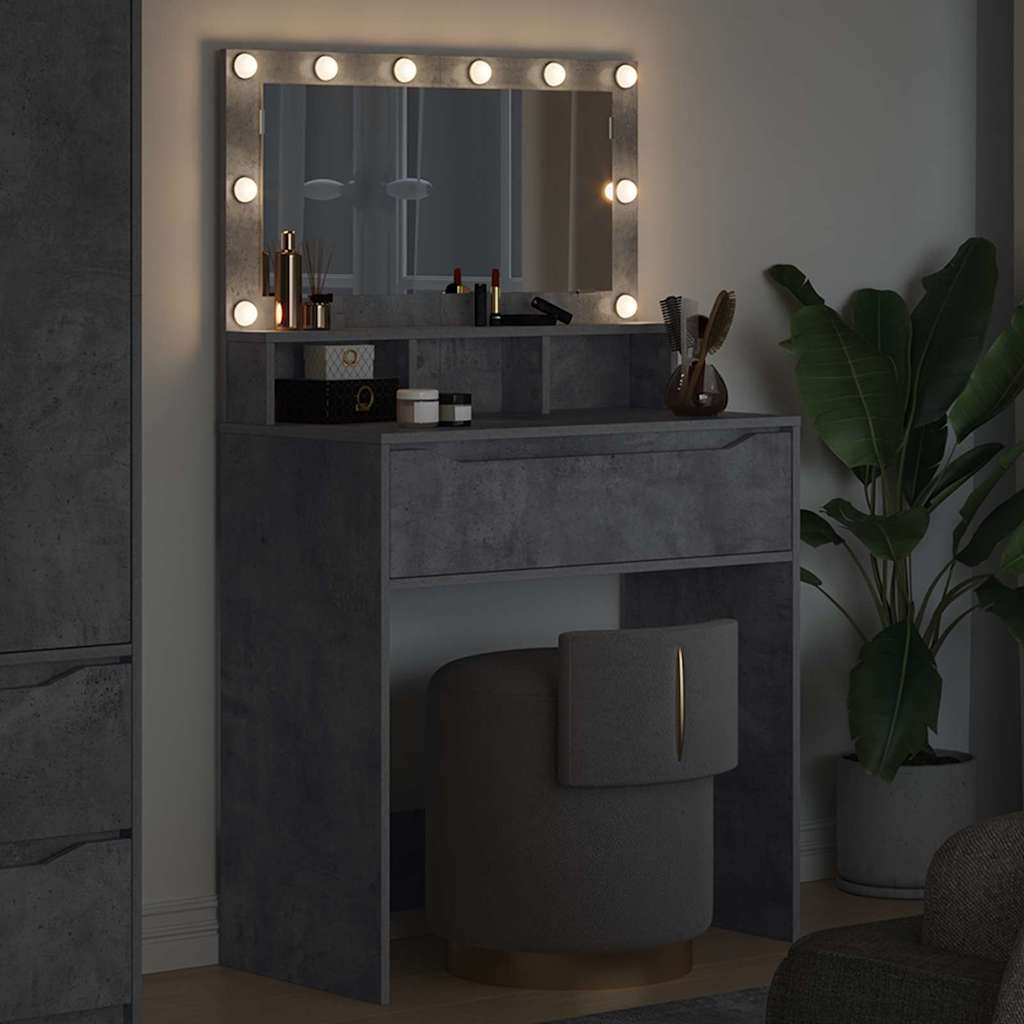 Soverom sminkebord Betonggrå 80 x 39,6 x 135 cm Konstruert tre