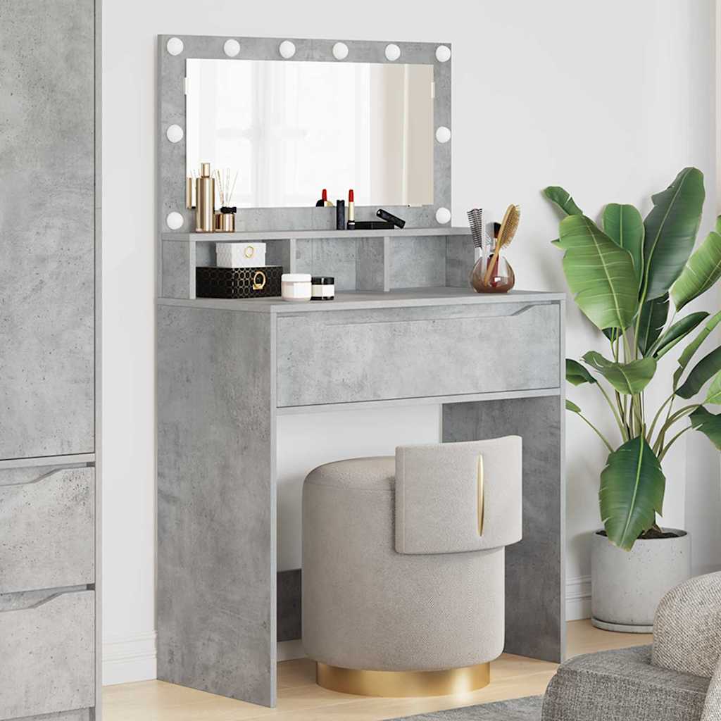 Soverom sminkebord Betonggrå 80 x 39,6 x 135 cm Konstruert tre