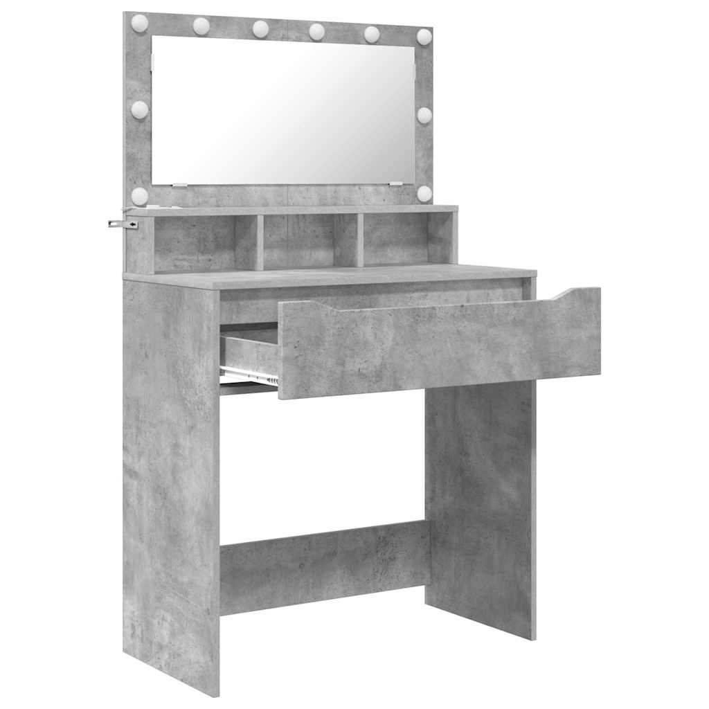 Soverom sminkebord Betonggrå 80 x 39,6 x 135 cm Konstruert tre