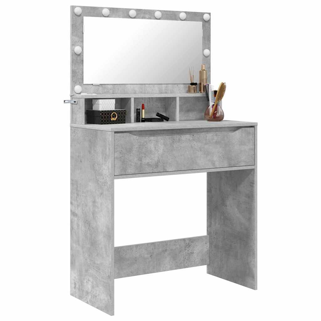 Soverom sminkebord Betonggrå 80 x 39,6 x 135 cm Konstruert tre