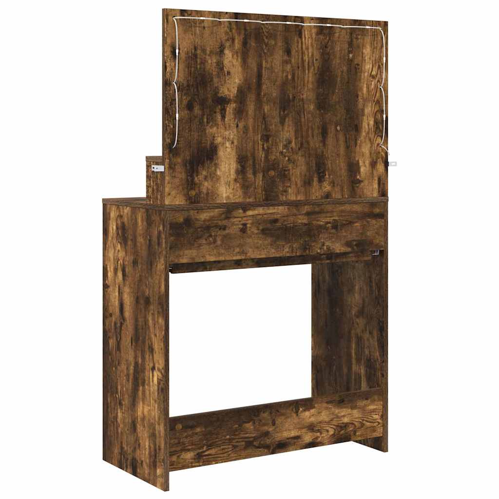 Soverom sminkebord Røkt eik 80 x 39,6 x 135 cm Konstruert tre