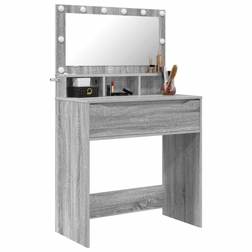 Soverom sminkebord Grå Sonoma 80 x 39,6 x 135 cm Konstruert tre