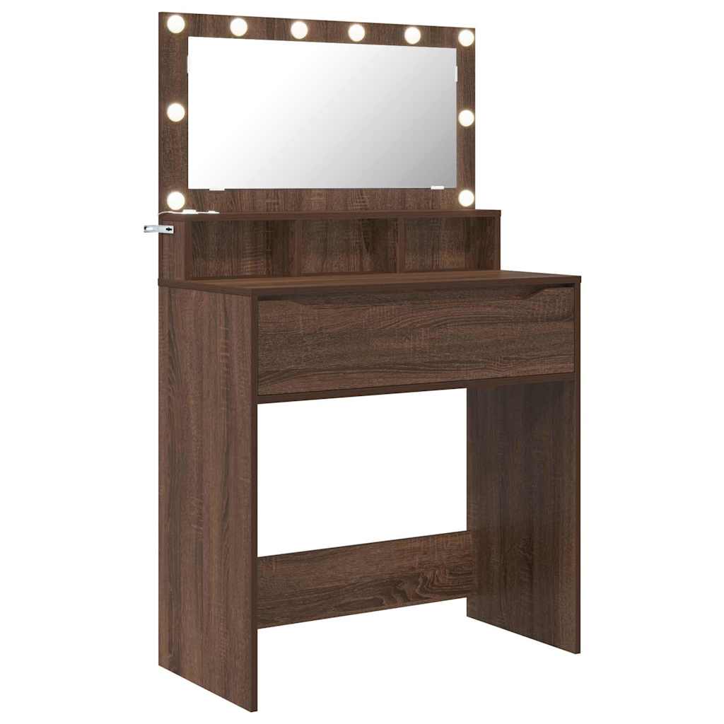 Soverom sminkebord Brun Eik 80 x 39,6 x 135 cm Konstruert tre