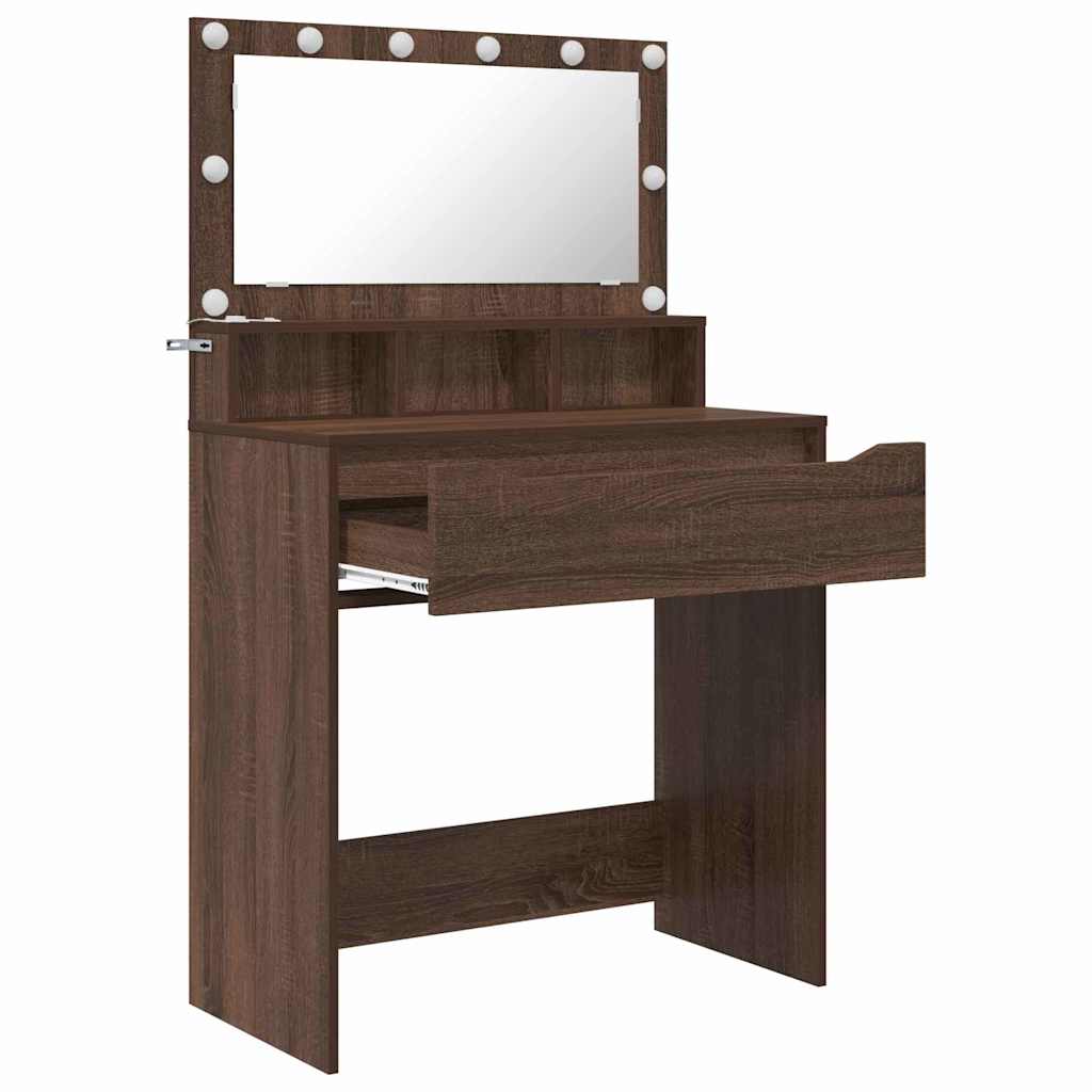 Soverom sminkebord Brun Eik 80 x 39,6 x 135 cm Konstruert tre
