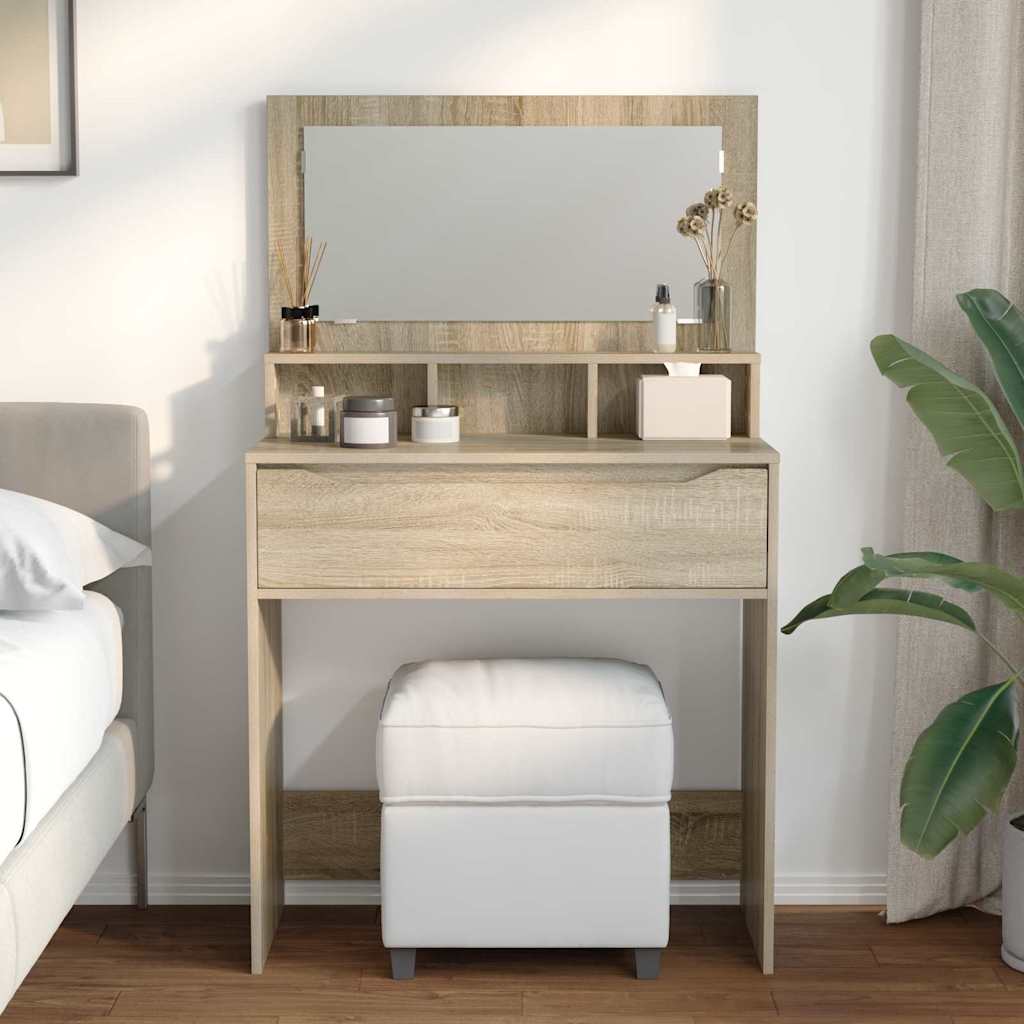Soverom sminkebord Sonoma eik 80 x 39,6 x 135 cm Konstruert tre