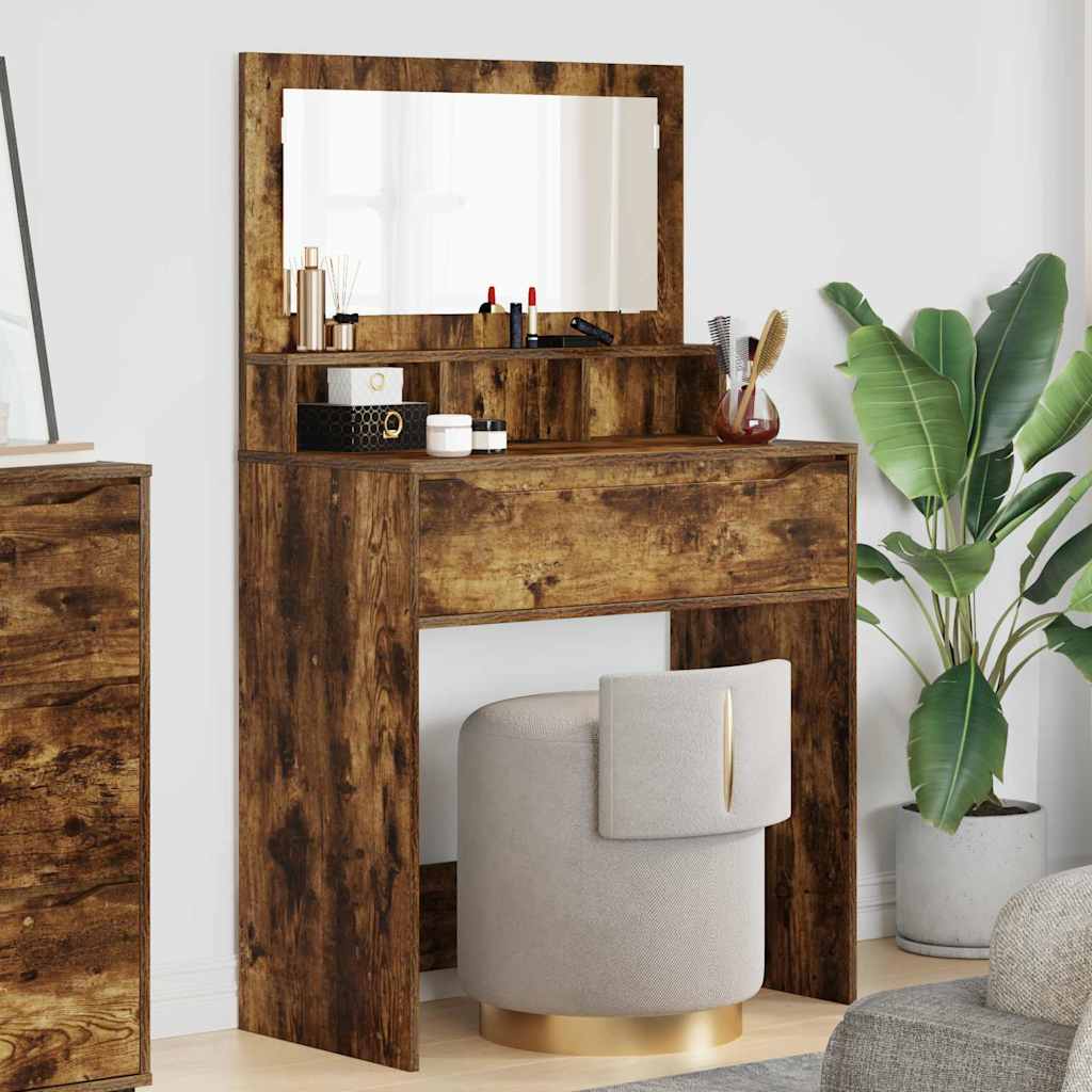 Soverom sminkebord Røkt eik 80 x 39,6 x 135 cm Konstruert tre