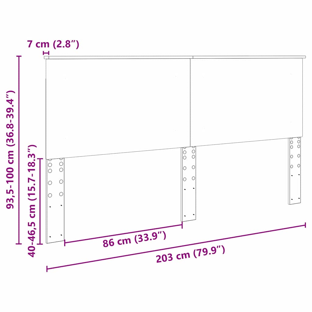 Hodegavl Hvit 100 cm Konstruert tre