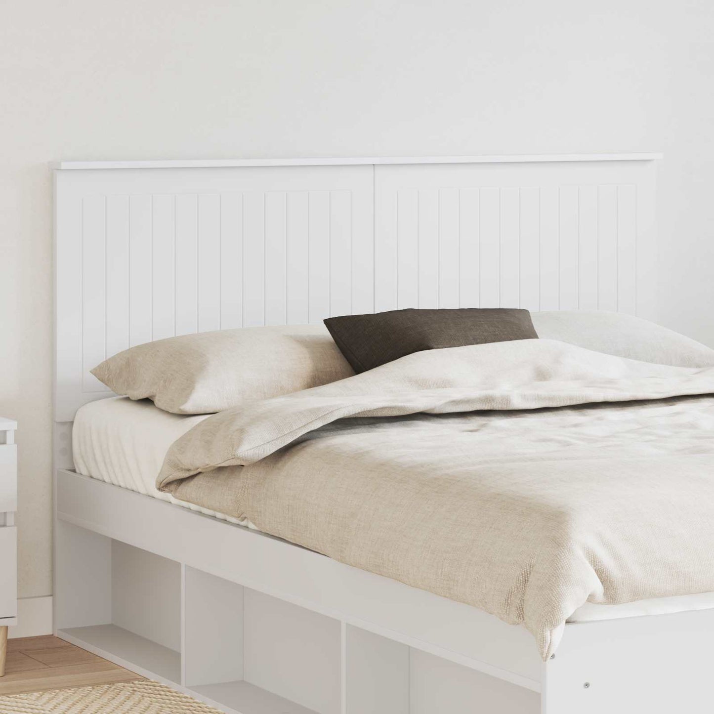 Hodegavl med hodegjerde Hvit 150 cm Konstruert tre