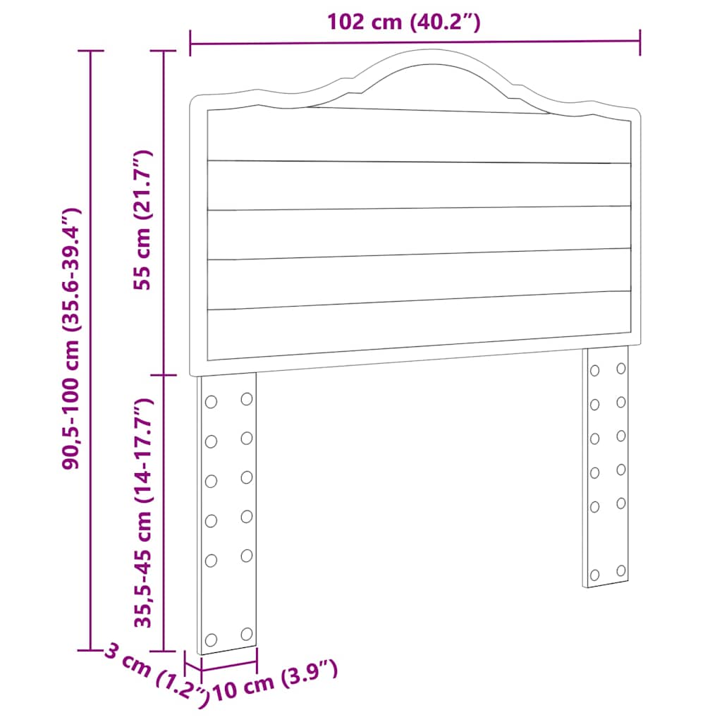 Hodegavl Glanset Hvit 100 cm Konstruert tre