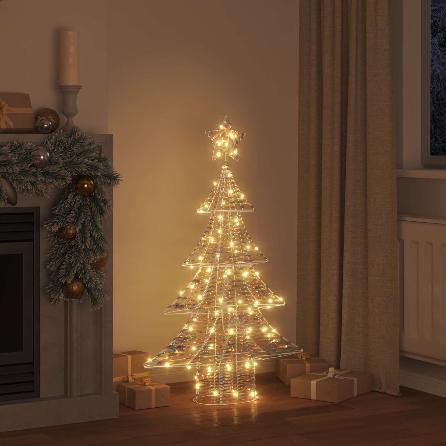 Juletre med 120 LED Varmhvit 120,5 cm PET