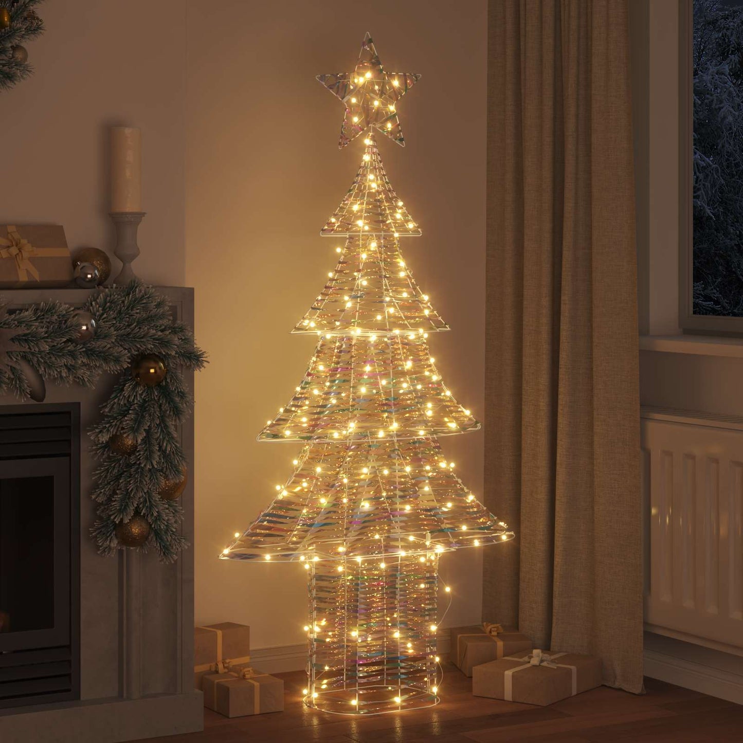 Juletre med 240 LED Varmhvit 181 cm PET