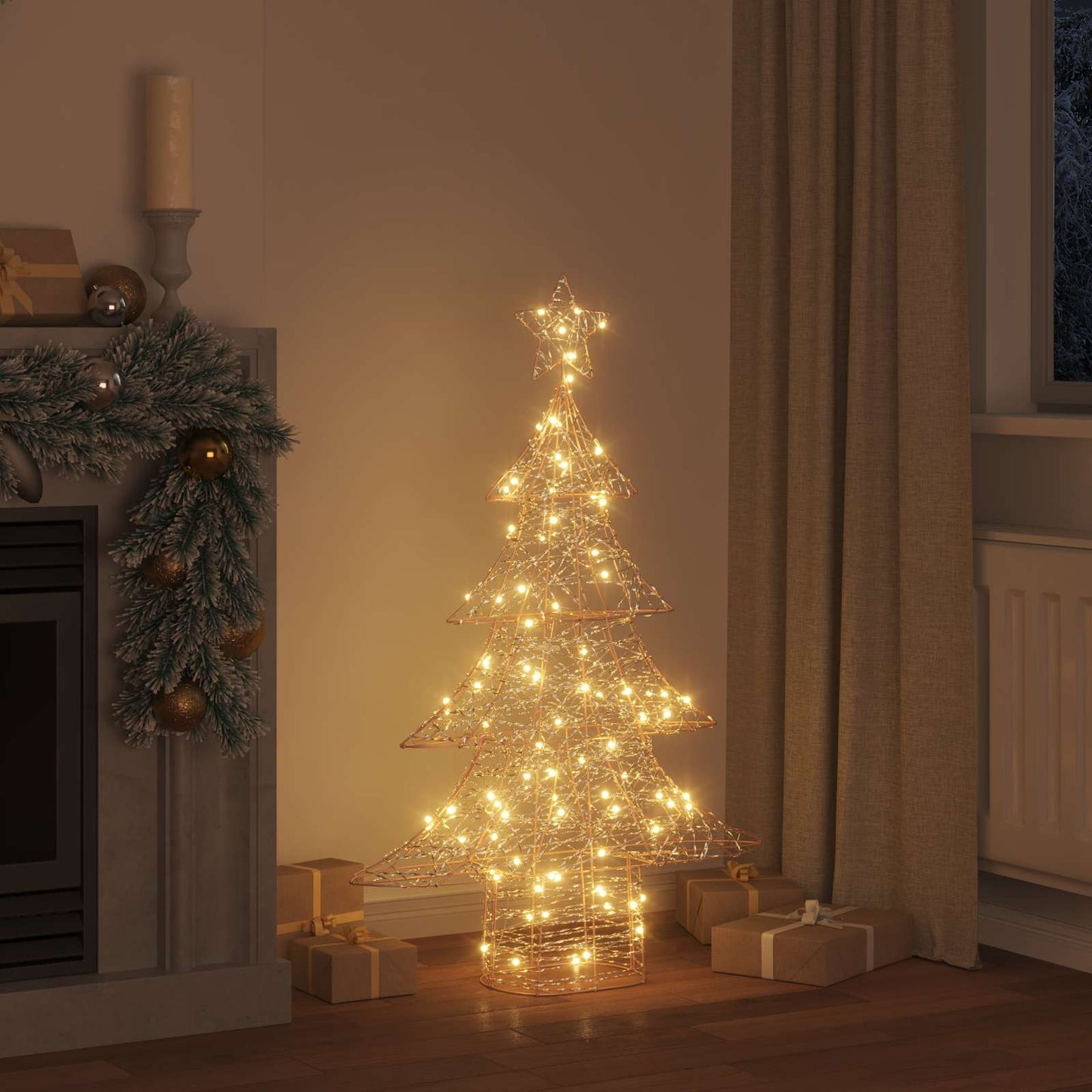 Juletre med 120 LED Varmhvit 120,5 cm PET