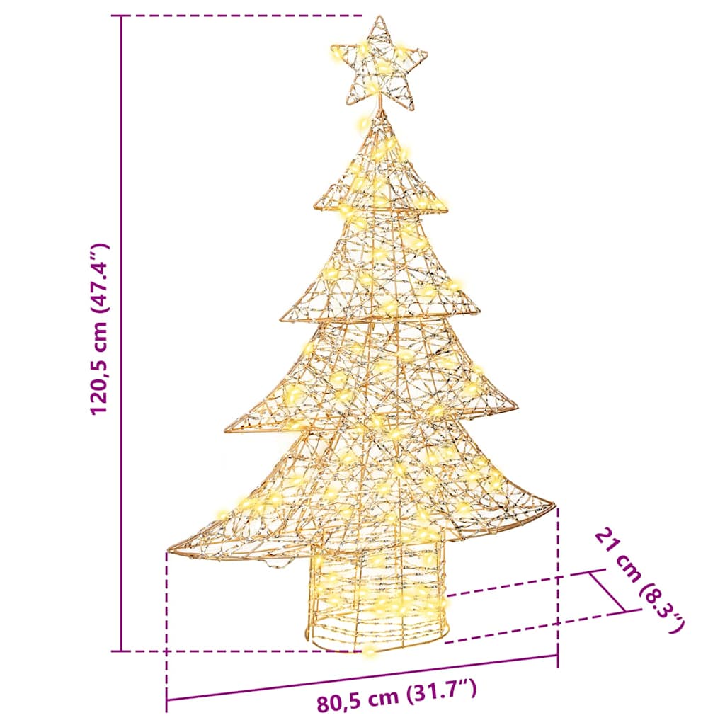 Juletre med 120 LED Varmhvit 120,5 cm PET
