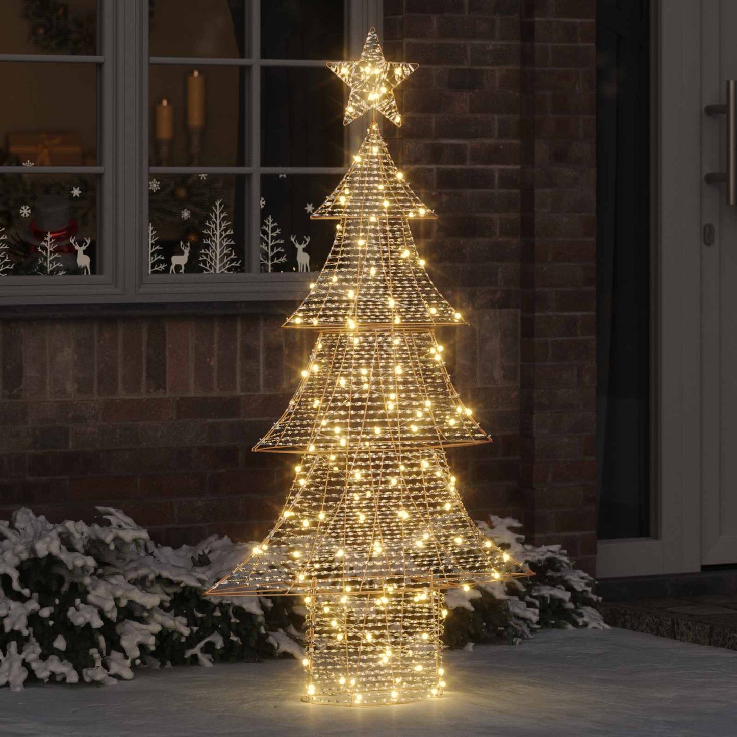Juletre med 160 LED Varmhvit 151 cm PET