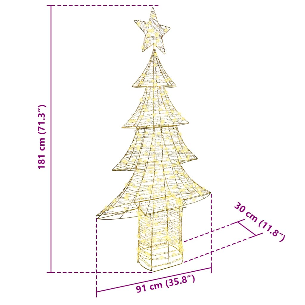 Juletre med 240 LED Varmhvit 181 cm PET