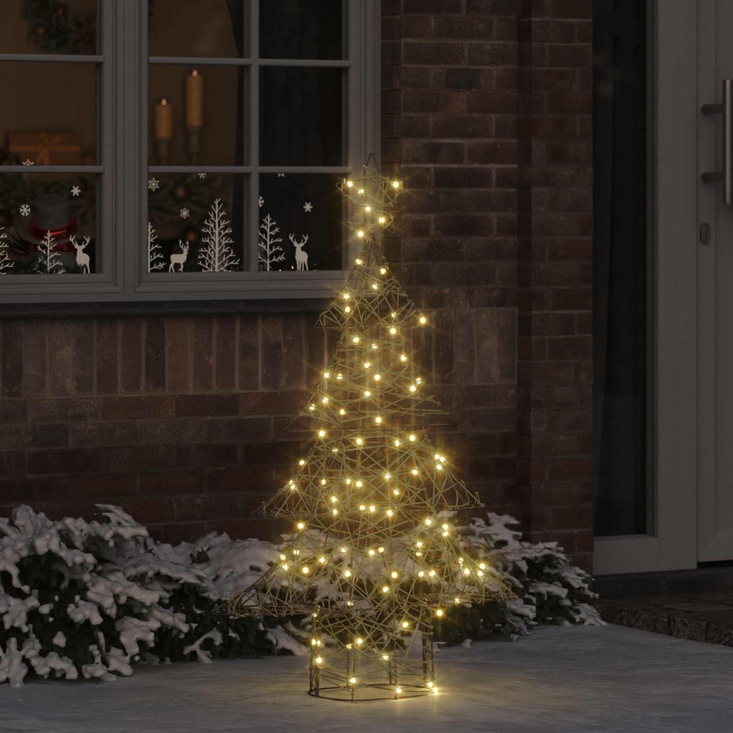 Juletre med 120 LED Varmhvit 150 cm Rotting