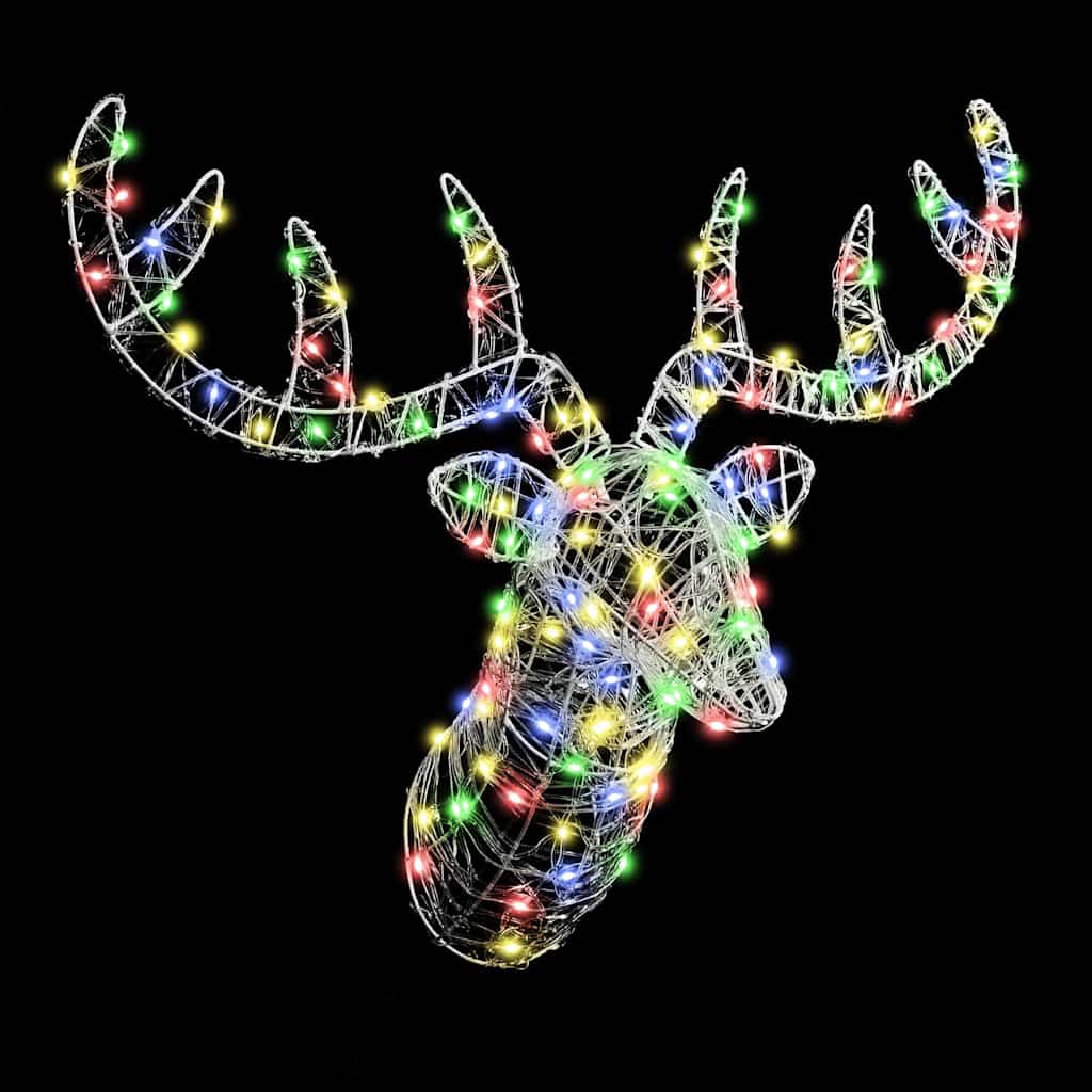 Rudolf hode med 140 LED fargerik 68 x 36,5 x 62,5 cm Akryl